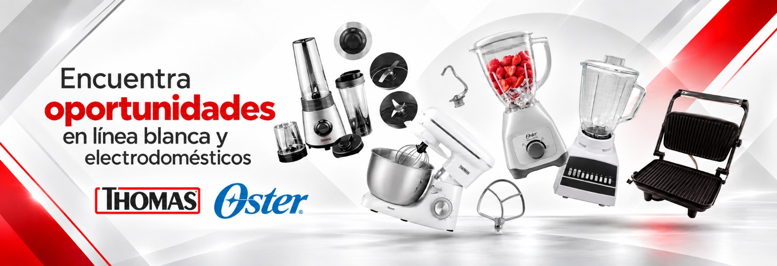 Encuentra oportunidades en línea blanca y electrodomésticos. Marcas Thomas y Oster.
