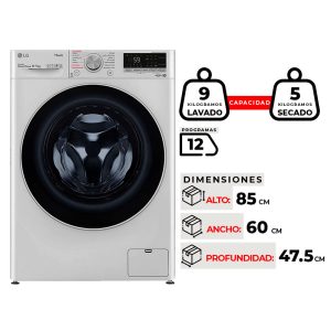 LAVADORA SECADORA LG WD9WVC4S6 DE 9KG X 5KG CON AI DD