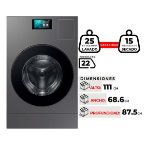 LAVADORA SECADORA SAMSUNG WD25DB8995BZZS 25KG POR 15KG