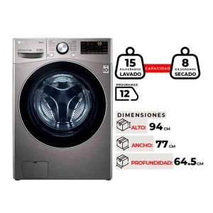LAVADORA SECADORA LG WD15DG2S6 AI DD 15 KG POR 8 KG