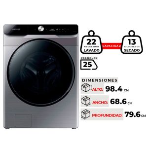 LAVADORA SECADORA SAMSUNG WD22T6500GP/Z 22KG POR 13KG