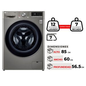 LAVADORA SECADORA LG WD12VVC4S6C