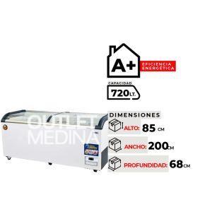 FREEZER TAPA DE VIDRIO CURVO VENTUS CTV-720Q PRO