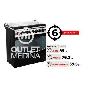 COCINA 6 QUEMADORES MADEMSA DIVA 840N