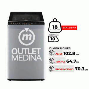 LAVADORA MADEMSA MDWMT18S 18KG GRIS
