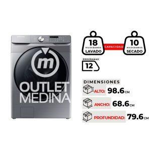 LAVADORA SECADORA SAMSUNG WD18T6000GP ZS 18 KG POR 10 KG