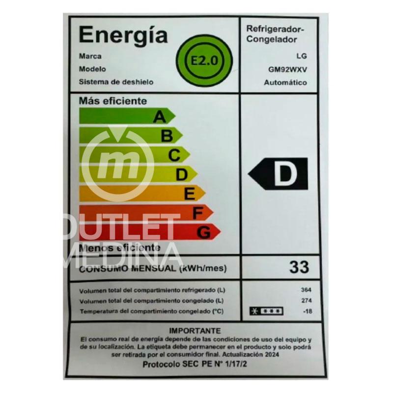 REFRIGERADOR SIDE BY SIDE LG GM92WXV