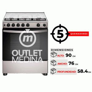 COCINA A GAS MADEMSA FM5SSC 5 PLATOS ACERO