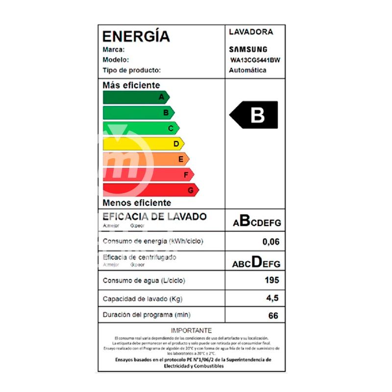 LAVADORA SAMSUNG WA13CG5441BWZS