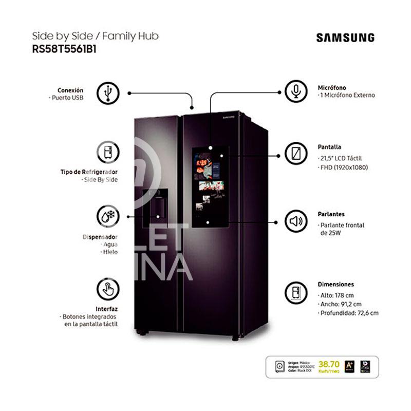 REFRIGERADOR SIDE BY SIDE SAMSUNG RS58T5561B1/ZS