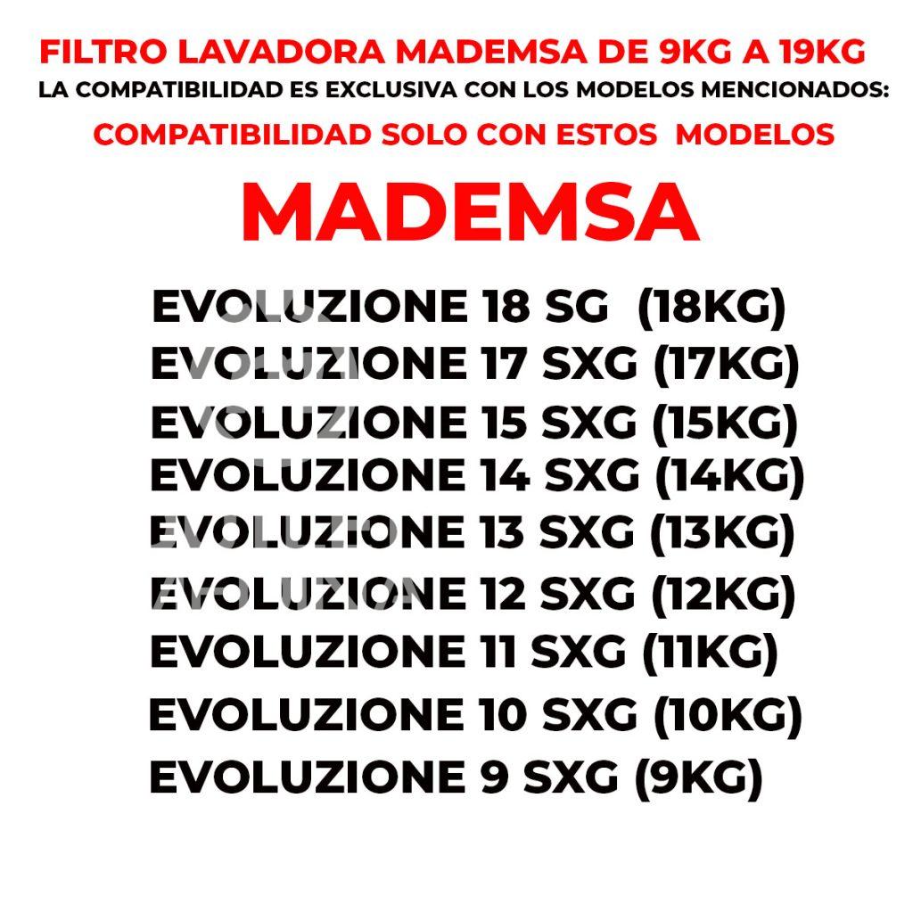 FILTRO PARA PELUSAS LAVADORAS MADEMSA