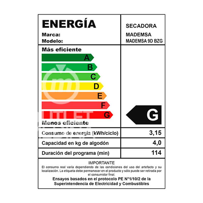 SECADORA MADEMSA 9D BZG