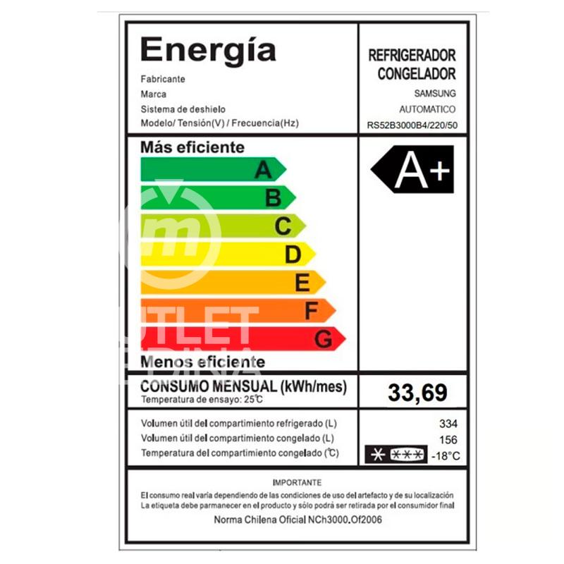 REFRIGERADOR SIDE BY SIDE SAMSUNG RS52B3000B4/ZS